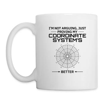 Système de coordonnées SIG Géodésie Carte d’arpentage - Mug blanc - blanc - Gauche