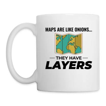 Couches cartographiques SIG Cartographie Données géographiques - Mug blanc - blanc - Gauche