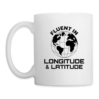 Fließend Längengrad Breitengrad GIS Globus - Tasse - Weiß - Links