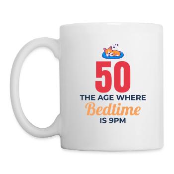 50th Birthday Bedtime 9PM Corgi Funny - Mug - white - Left
