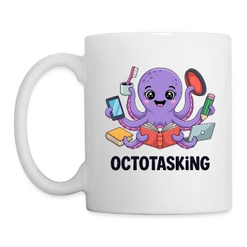 Octotasking octopus en mode multitâche - Mug blanc - blanc - Gauche