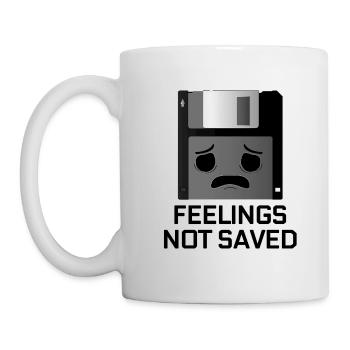 Feelings Not Saved – Traurige Diskette - Tasse - Weiß - Links