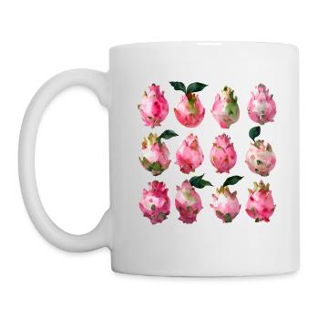 Art exotique de l’aquarelle Pitaya - Mug blanc - blanc - Gauche