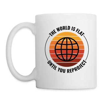 Globe Terre Carte du Monde Rétro Coucher de soleil - Mug blanc - blanc - Gauche
