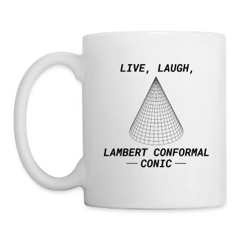 Lambert Conique conforme SIG Projection Cartographie - Mug blanc - blanc - Gauche