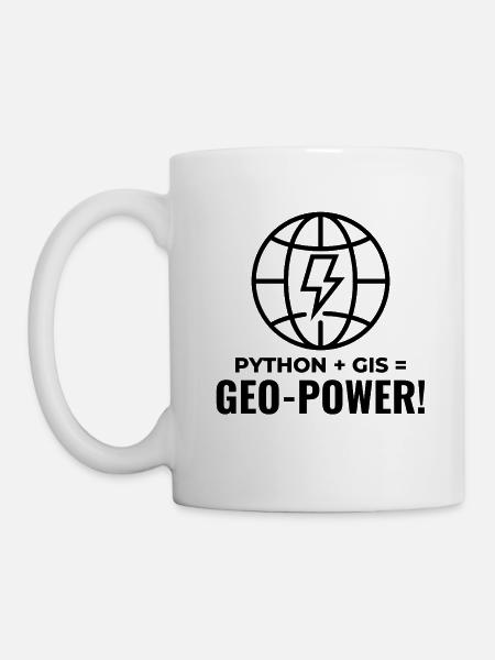 Python GIS Geo-Power Programmierung Geospatial - Tasse - Weiß