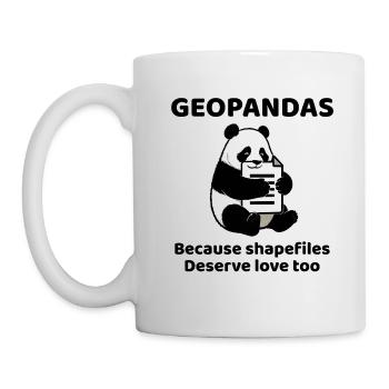 GeoPandas Shapefiles GIS Python Data Love - Mug blanc - blanc - Gauche