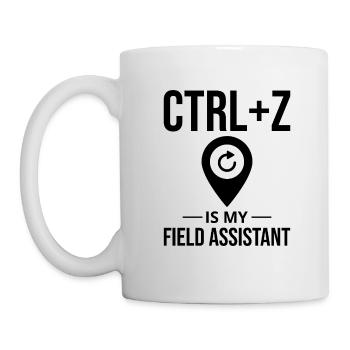 CTRL+Z Field Assistant Modification des données SIG Annuler - Mug blanc - blanc - Gauche