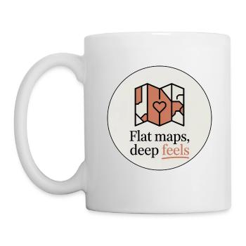 Flache Karten Deep Feels Geografie Kartografie - Tasse - Weiß - Links