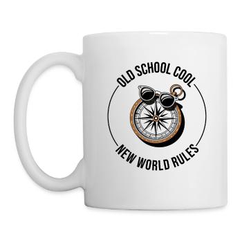 Old School Cool New World Rules Compass - Mug - white - Left