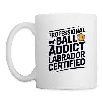 Ball Addict Labrador zertifizierter lustiger Hund - Tasse - Weiß - Links