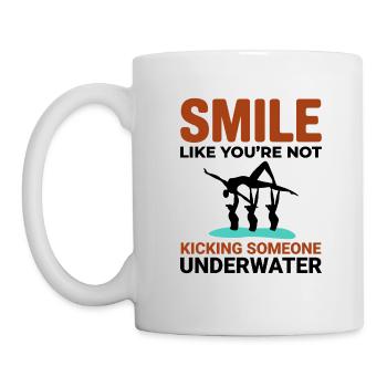 Synchronized Swimming Kicking Underwater Smile - Mug - white - Left