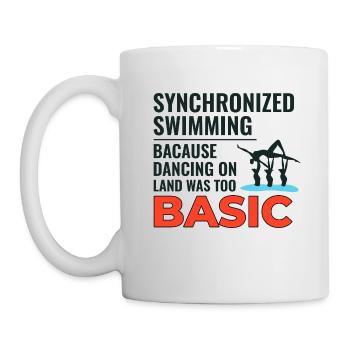Synchronschwimmen Tanzen Grundlegendes Schwimmen Humor - Tasse - Weiß - Links