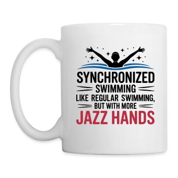 Natation synchronisée Jazz Mains Nageur Humour - Mug blanc - blanc - Gauche