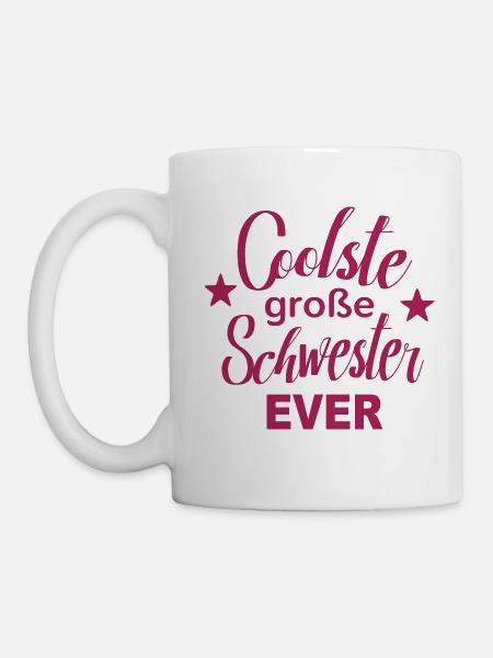 große + kleine Schwester coole beste Geschwister - Tasse - Weiß