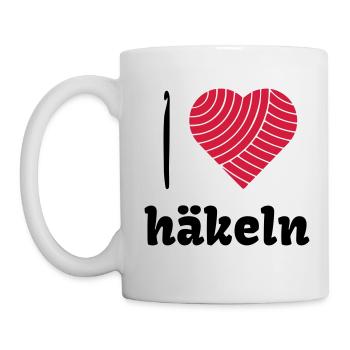 Häkelliebe - Tasse - Weiß - Links