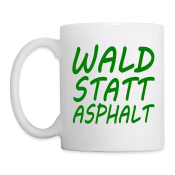 wald statt asphalt - Tasse - Weiß - Links