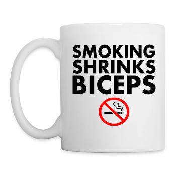 Smoking shrinks the biceps - Mug blanc - blanc - Gauche