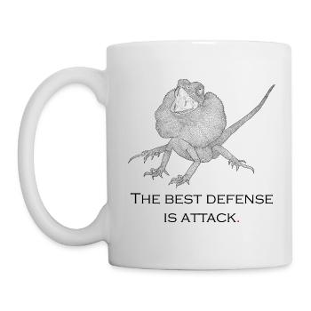 The best defense is attack noir - Mug blanc - blanc - Gauche