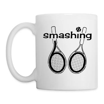 Smashing 60 - Joyeux anniversaire joueur de tennis - Mug blanc - blanc - Gauche