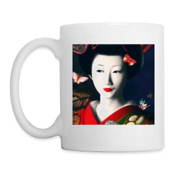 Geisha style japonais - Mug blanc - blanc - Gauche
