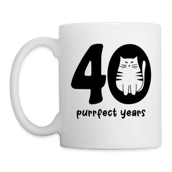 Purrfect 40 ans - Joyeux anniversaire - Mug blanc - blanc - Gauche