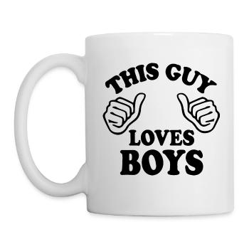 This guy loves boys - Mug - white - Left