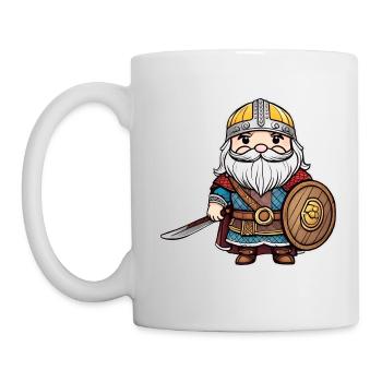 Cute little viking with sword - Mug - white - Left