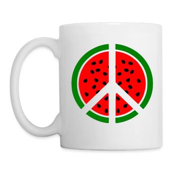 Watermelon peace symbol - Mug - white - Left