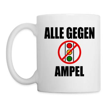 Alle gegen ampel - Tasse - Weiß - Links