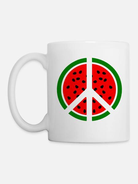 Wassermelone melone peacezeichen - Tasse - Weiß
