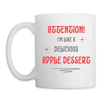 apple dessert friendly text - Mug - white - Left