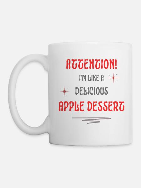 appel dessert vriendelijke tekst - Mok - wit