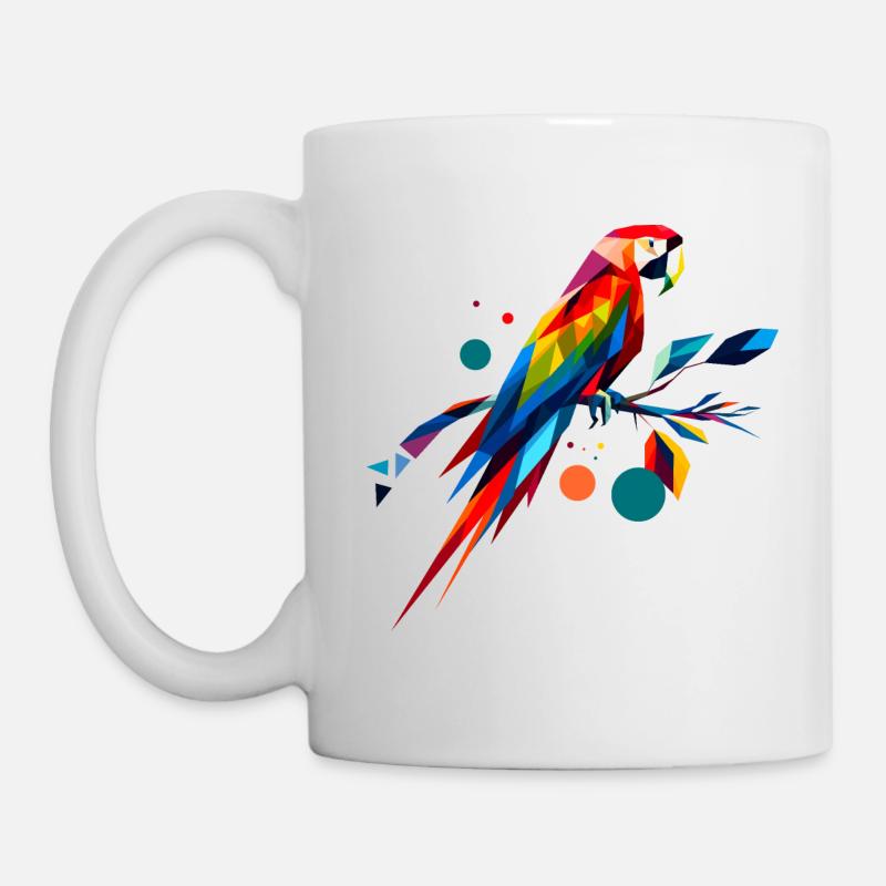 Abstrakter Ara - Tasse - Weiß