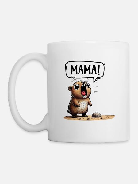 Hyrax screams MAMA! Rodent Comic - Mug - white