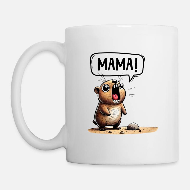 Hyrax schreit MAMA! Nagetier Comic - Tasse - Weiß