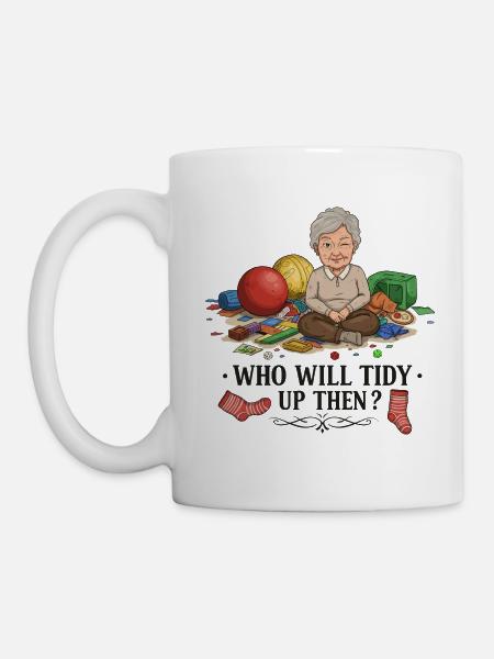 Oma räumt auf ! - Tasse - Weiß