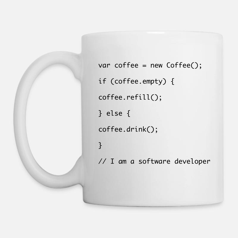 Coffee refill Javascript code - Mug - white