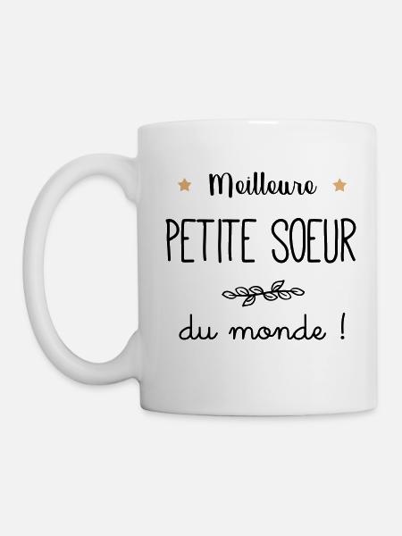 Meilleure petite seur du monde vecteur - Mug blanc - blanc