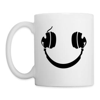Smiley Headphone - Tasse - Weiß - Links