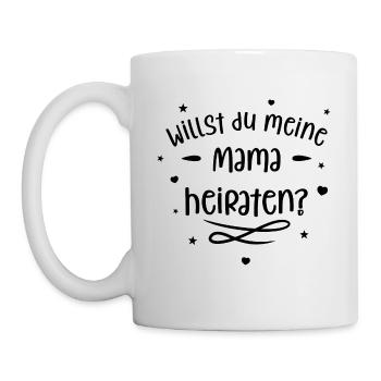 Willst du Mama heiraten? Heiratsantrag mit Kind! - Tasse - Weiß - Links