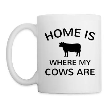 Home where my cows cow farmer farmer farm - Mug - white - Left