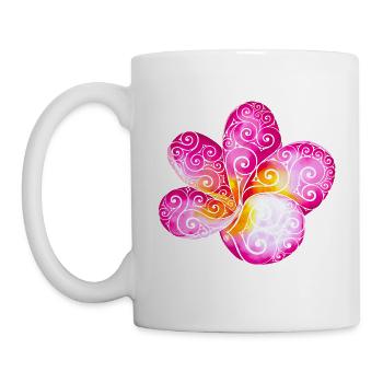 Swirly Plumeria - Mug blanc - blanc - Gauche