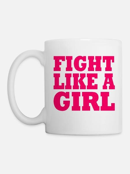 Fight like a girl - Mug blanc - blanc