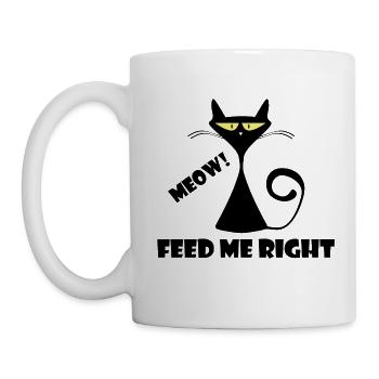 Feed me right meow - Mug blanc - blanc - Gauche