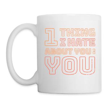 I hate you Shirt - Tasse - Weiß - Links
