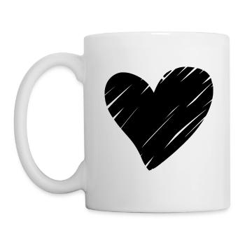 Cœur Noir - Mug blanc - blanc - Gauche
