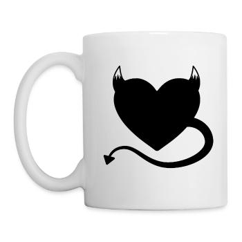 Teufelsherz Schwarz - Tasse - Weiß - Links