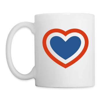 Concentric Red White and Blue Heart - Mug - white - Left