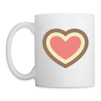 Konzentrisches Neapolitanisches Eisherz - Tasse - Weiß - Links